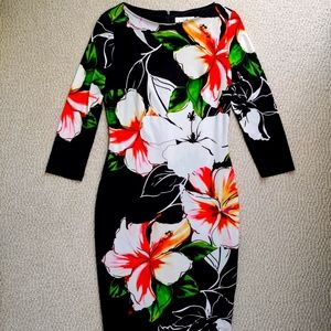 JOSEPH RIBKOFF Floral Sheath Dress, Sz 10